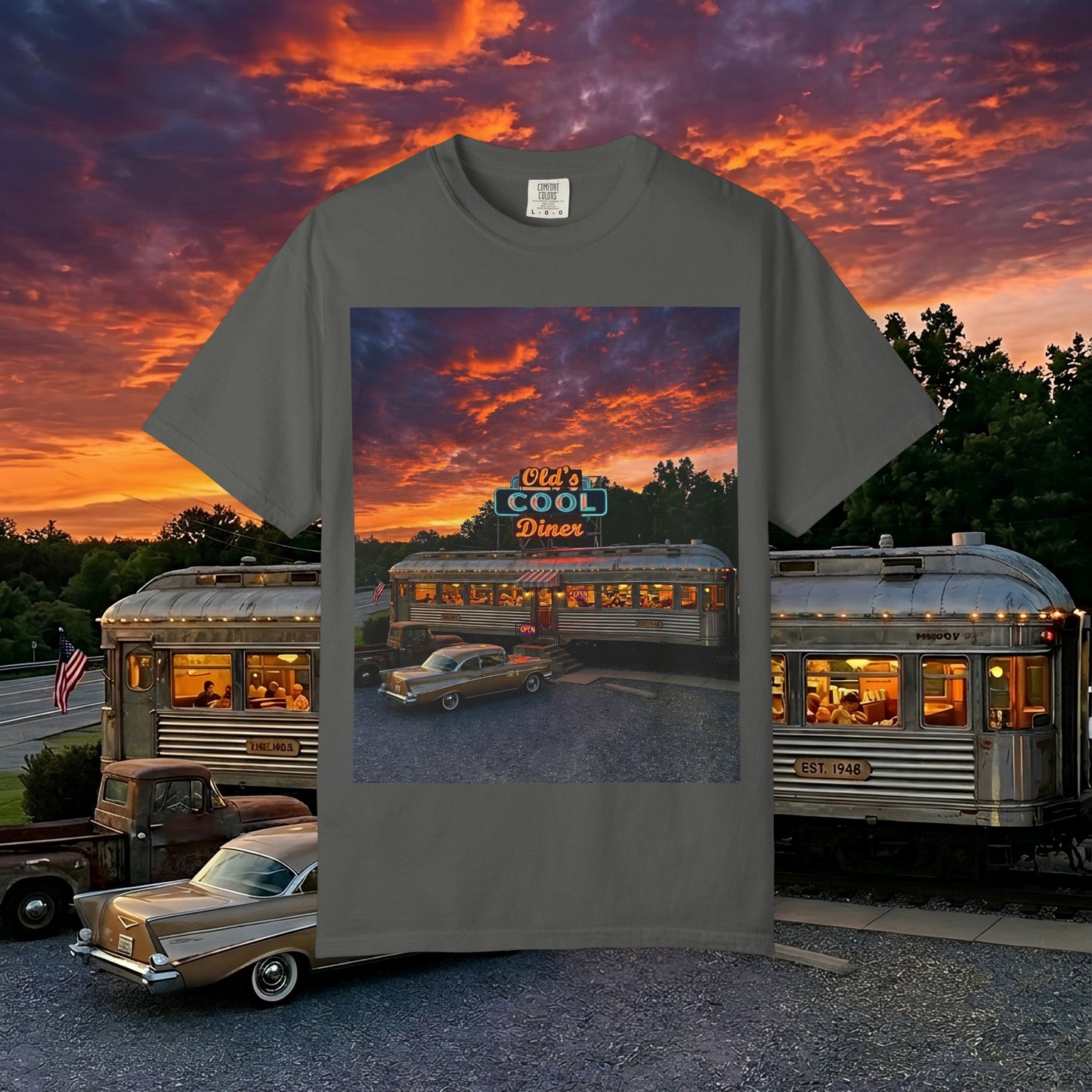 Old's Cool Diner at Sunset
